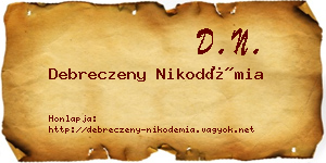 Debreczeny Nikodémia névjegykártya